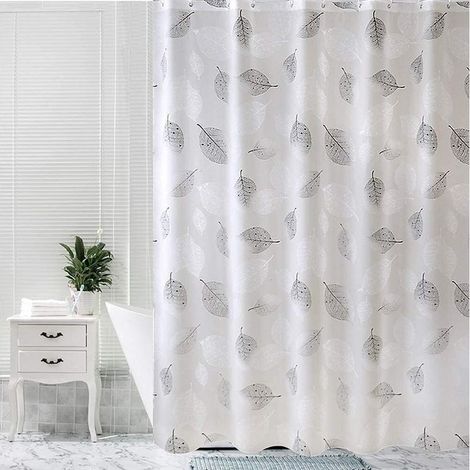 Rideau de salle de bain, 180 x 180 cm, rideau de douche/baignoire avec crochets, rideau imperméable/antimois/antibactérien, rideau lavable en machine, rideau de douche imperméable (1/5)
