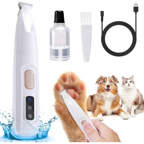 Coupe-pattes électrique de précision pour chiens, modèle 2024, silencieux, étanche, avec lumière LED.-AquaForge