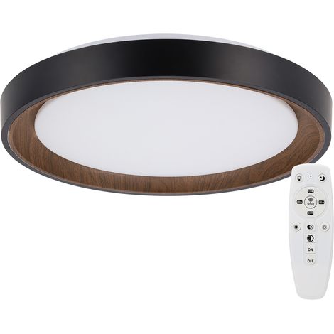 Plafón LED Decorativo 36W CCT 3000-6000ºK (Tonalidad Luz Regulable) Control Remoto Acabado Negro (1/4)
