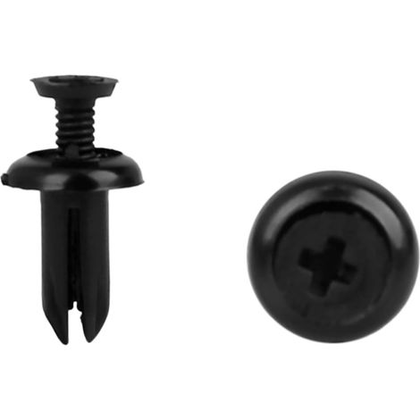 30 Rivets 5mm en Plastique Noir Fixation Panneau Voiture (1/2)