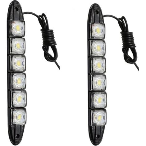 Set mit 2 universellen, flexiblen Tagfahrleuchten für Autos, weiß
