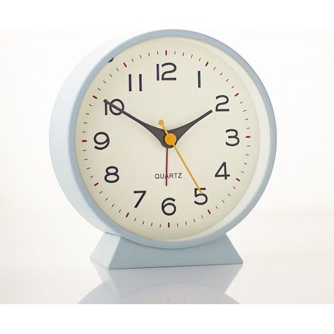 Montre analogique vintage, sans tic-tac, métal/ABS, bleu clair (1/5)