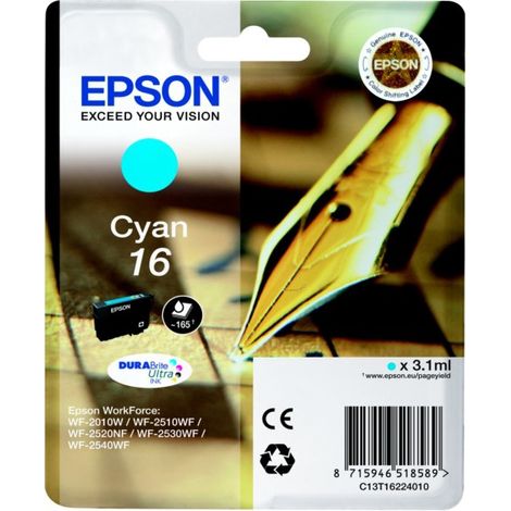 EPSON Cartouche T1622 - Stylo Plume - Cyan (1/2)