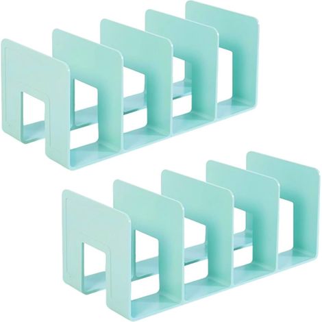 Lot de 2 organisateurs de placard, séparateurs pour sacs, armoire à 4 emplacements pour chambre à coucher, garde-robe, bibliothèque, cuisine, rangement et organisation (vert) (1/5)