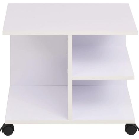 Maison Exclusive - Scaffale con Ruote 50x35x42 cm Bianco (1/5)