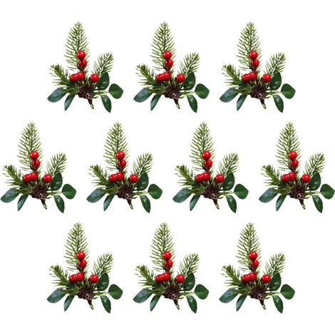 Künstliche Kiefernnadelpflanze, Weihnachtsdeko-Zubehör, Geschenkbox, Christbaumschmuck, Weihnachtskieferbeeren