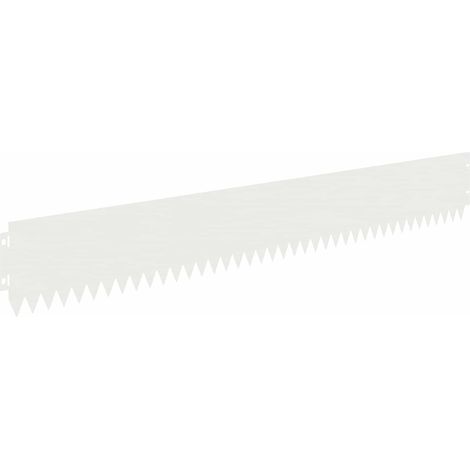 Bordura per Prato 10 pcs 103 x 15 cm Acciaio Bianco vidaXL