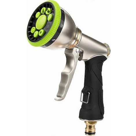 Metal Watering Gun, 9 Adjustable Patterns, Heavy Duty High Pressure Spray Nozzle Perfect for Car Cleaning, Lawn and Green Garden Watering (1/5)