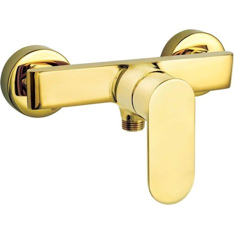 Miscelatore doccia montaggio a parete finitura colore oro - Montain