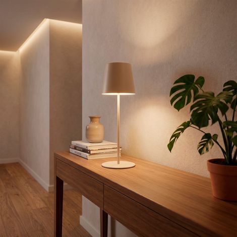 Tischlampe Akku Tischleuchte Kabellos Touch höhenverstellbar Akku tauschbar