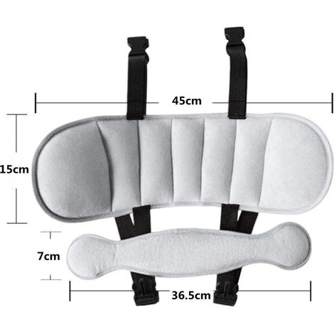 Appui-tête pour siège auto enfant, appui-tête réglable, appui-tête confortable, coussin de protection gris. (1/3)