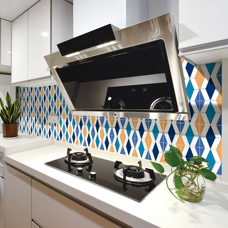 Sticker Mural Carrelage adhésif Cuisine Salle de Bain - 30 STICKERS CARRELAGES AZULEJOS SEVIRINO - 30stickers10x10cm (1/5)
