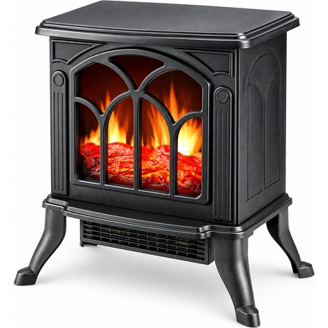 Camino Elettrico Fiamma Realistica Protezione Surriscaldamento 1500W 39x25x54cm (1/5)