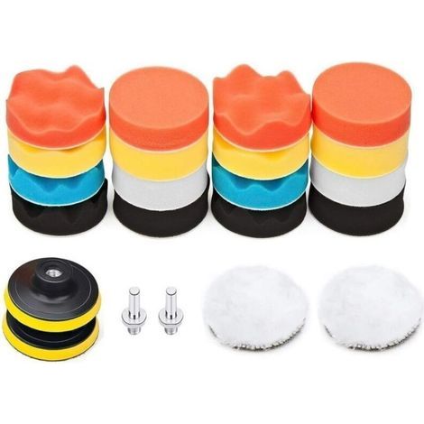 22-teiliges Polierpad-Set mit M10-Adapter – Wolle, Wachs – Für die Autopolitur – Komplett und professionell (1/5)