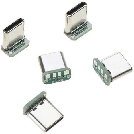 Lot de 5 connecteurs USB-C mâles à 16 broches (prise et fiche), courant nominal de 3 A (1/5)