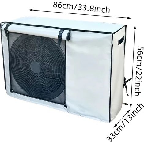 (86x56x33cm) Couvercle de moteur de climatiseur extérieur, fixé par des clips, résistant à la neige et au vent. (1/5)