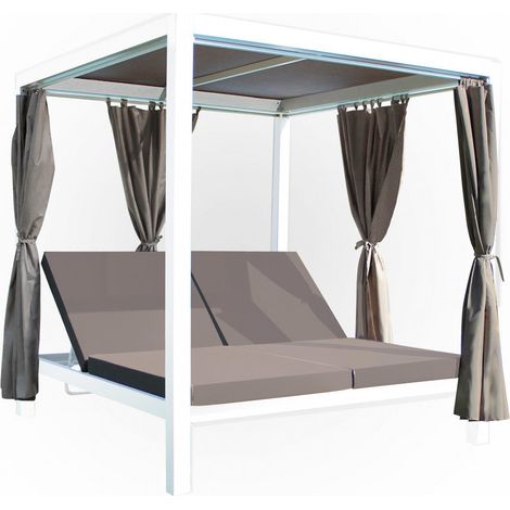 Gazebo Letto Timbuktu 212x149x195 h cm in Alluminio Bianco (1/5)