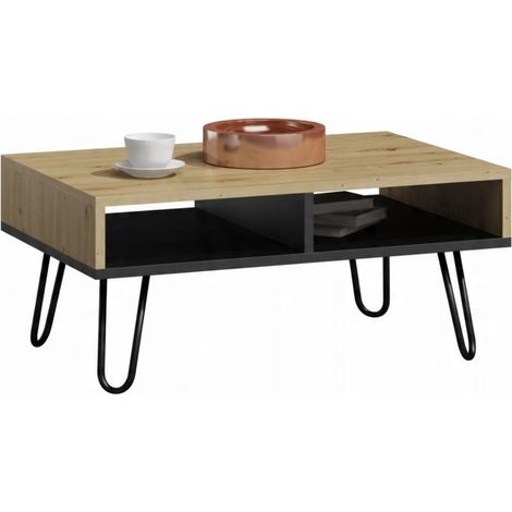 Couchtisch LOFT Dora ARTISAN BLACK für das Wohnzimmer oder Büro MK (1/3)