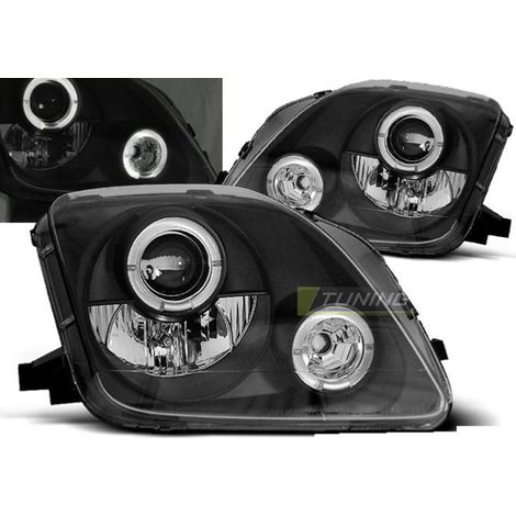 Paire de feux phares Honda Prelude 97-01 angel eyes noir-27361409 (1/2)