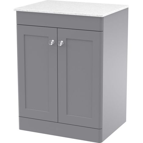 Swynnerton Traditional 2 Door Floor Standing Vanity Unit with Marble Top, 600mm