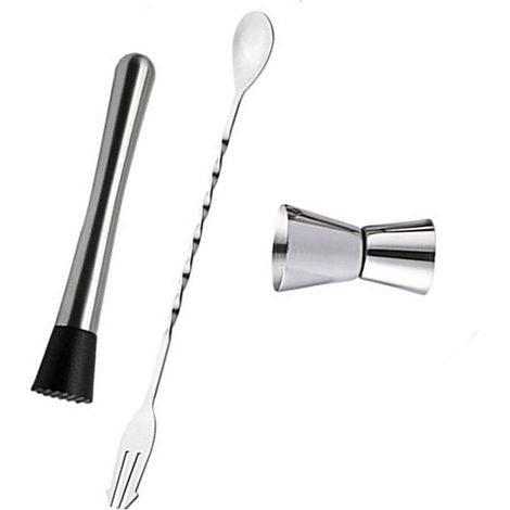 Cocktail mélangeur cuillère pilon et doseur 15ml 30ml en acier inoxydable set outil de bar pour maison (1/5)