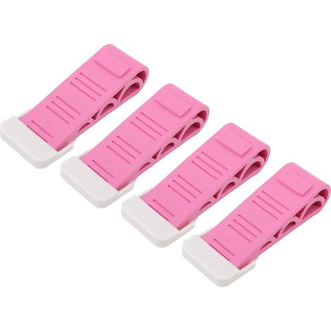 4 cale-portes en caoutchouc rose, butoir de porte antidérapant pour bas de porte au sol, sécurité et stabilité