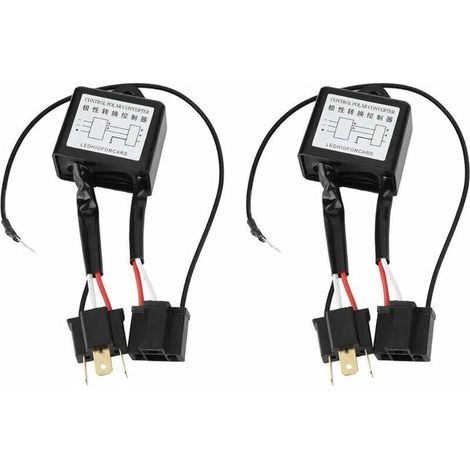 2 Pièces Adaptateur de Polarité Inversée pour Ampoules LED H4, Convertisseur Négatif en Alliage pour Interrupteur et Commutateur