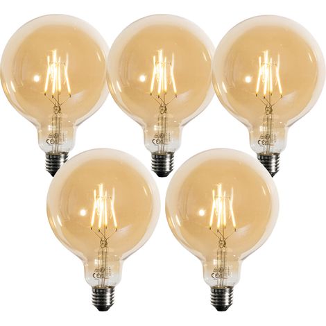 Set mit 5 E27 3-Stufen-dimmbare LED-Lampe Gold G125 4W 450lm 2700K