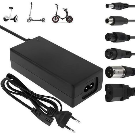 KLVGTIFS PU - Chargeur pour Xiaomi M365,42V 2A Chargeur Trotinette Electrique, Adaptateur Secteur pour Xiaomi M365 Ninebot ect avec 6 Connecteurs (1/5)