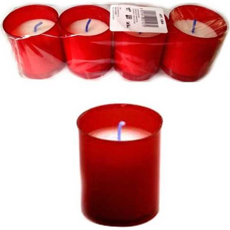 Cero Votivo Bicchierino Rosso pz.4