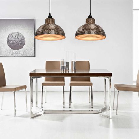 vidaXL Plafonnier 2 pcs Semi-sphérique Couleur cuivre (1/5)