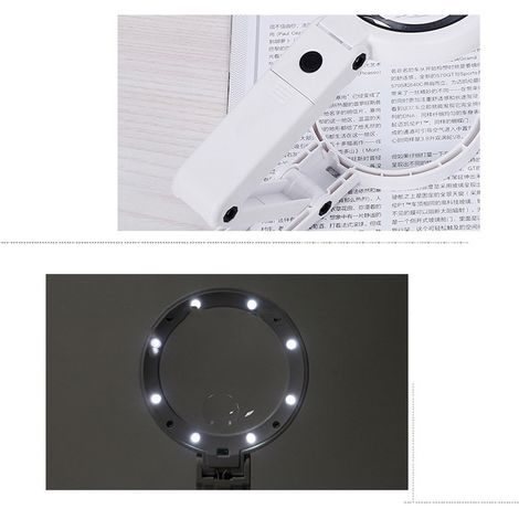 Loupe LED 5X 11X Grossissement Lentille de Lecture Réparation Réglable Pile (1/5)