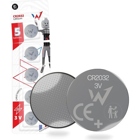 onder Full Energy - Lot de 5 Piles Boutons CR2032 3V Lithium - Longue Durée - Sécurité Enfant - Idéal AirTag Apple, Montres, Télécommandes, Jouets, Appareils Électroniques (1/5)