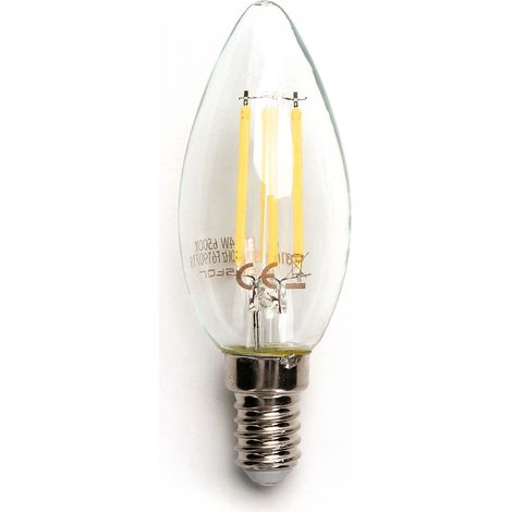Lampadina Led a Filamento E14 C35 a candela 6W Bianco neutro 4000K Neos (1/2)