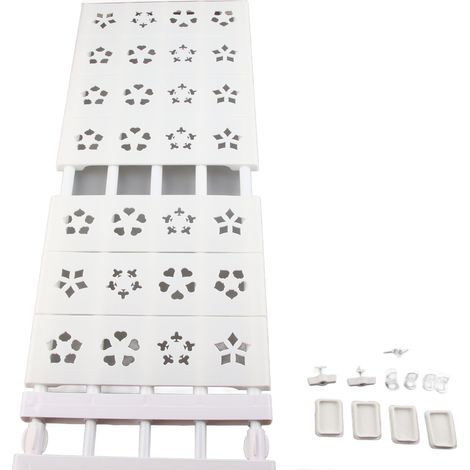 Étagère extensible blanche à tension pour placard, sans perçage, télescopique, avec séparateur, largeur 24 cm, longueur 75 à 120 cm / 29,5 à 47,2 pouces (1/5)