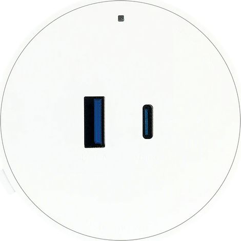 Prise SCHWAIGER pour multiprise, 1x USB-C, 1x USB-A, Marche/Arrêt, blanc (1/3)