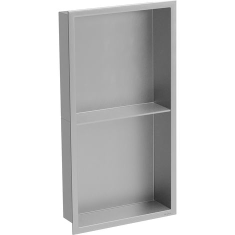 Mexen X-Wall-R étagère encastrée avec rebord et étagère 60 x 30 cm, inox - 1910603010S (1/5)