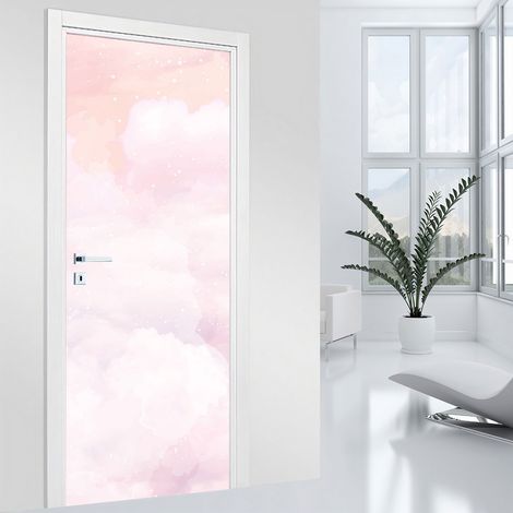 Stickers pour porte - Nuages - 93 x 205 cm - Adhésif MAT (1/2)