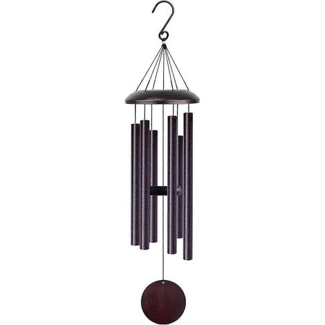 Carillon éolien d'extérieur au son grave, grand carillon de 96,5 cm (38 pouces) avec 6 tubes, 100 % aluminium antirouille, cadeau commémoratif ou pour décorer jardin, terrasse, porche et extérieur. (1/5)