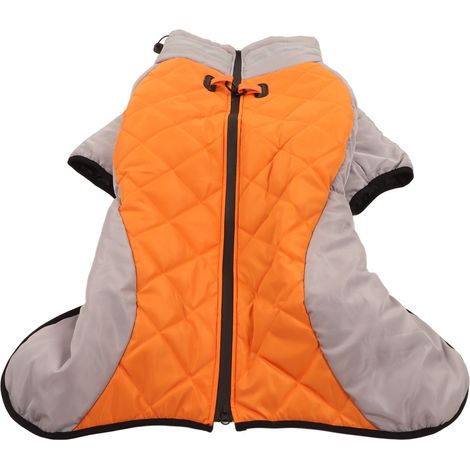 Gilet réfléchissant à col roulé pour chien, épais, chaud et froid, pour automne et hiver, gris, Orange, XL (1/5)