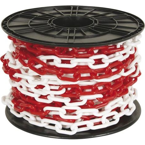 Cadena Roja/blanca de 8 mm en carrete - 25 m