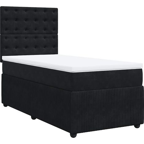 Maison Exclusive - Cama box spring con colchón terciopelo negro 1 (1/5)