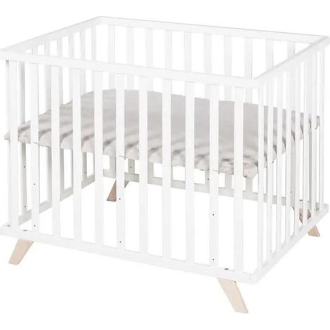 Baby Laufstall Roba Lil Planet Holz Weiß 75x100 cm