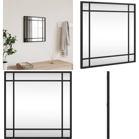 Wandspiegel Schwarz 40x40 cm Quadratisch Eisen - Wandspiegel - Quadratischer Spiegel - Schwarzer Spiegel - Badezimmerspiegel - Wohnzimmerspiegel - Home & Living (1/5)