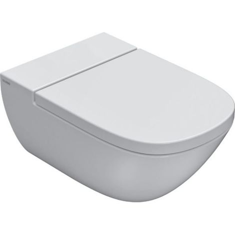 Vaso sospeso senza brida in ceramica 58x37 cm Globo Stockholm LAS04BI  Bianco - Ceramica - Con copri wc soft close