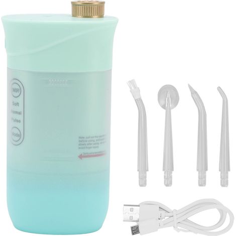 Hydro Flosser Dentaire 220ml 4 Embouts 3 Modes Nettoyage Profond Gencives Anti-Caries Vert (1/5)