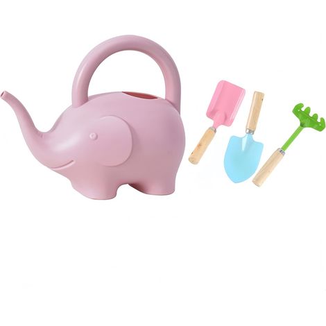 Arrosoir enfant 1L en plastique, forme éléphant, pour plantes intérieur/extérieur, jouet jardinage mignon. (1/5)