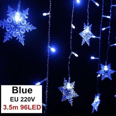 LED-Lichterkette für festliche Weihnachten, Schneeflocken- und Eiszapfenlichter, Weihnachtsdekoration für Zuhause, Neujahr 2022 (1/4)