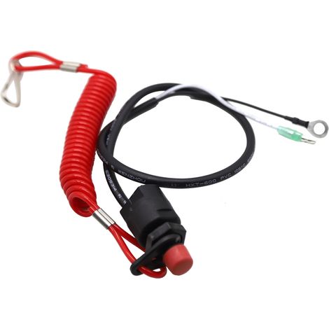 Interruptor de parada de emergencia con cordón de seguridad para motores fueraborda, scooters o quads, máxima seguridad. (1/5)