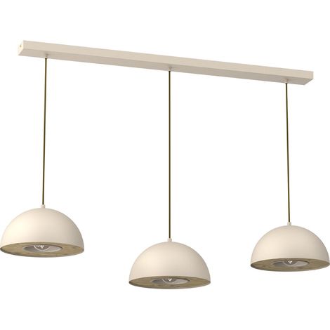 Suspension crème barre 3 lumières E27 Luminex Elgund